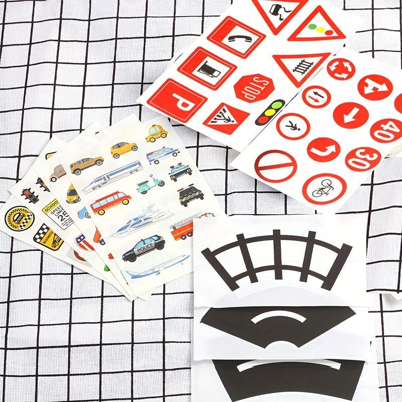 Transportation Railway Road & Paper Tape DIY Scrapbook Sticker Craft