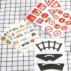 Transportation Railway Road & Paper Tape DIY Scrapbook Sticker Craft