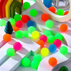 100pcs Glow In The Dark Bouncy Balls 5 Colors Toys Party Favors 2.54cm