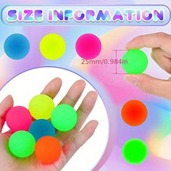 100pcs Glow In The Dark Bouncy Balls 5 Colors Toys Party Favors 2.54cm
