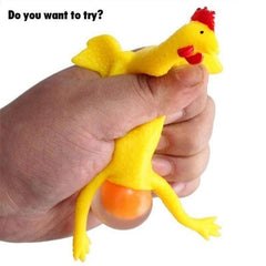 Funny Vent Chicken Keychain Squeeze Laying Hen Spoof Decompression Toy