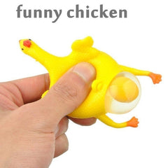 Funny Vent Chicken Keychain Squeeze Laying Hen Spoof Decompression Toy