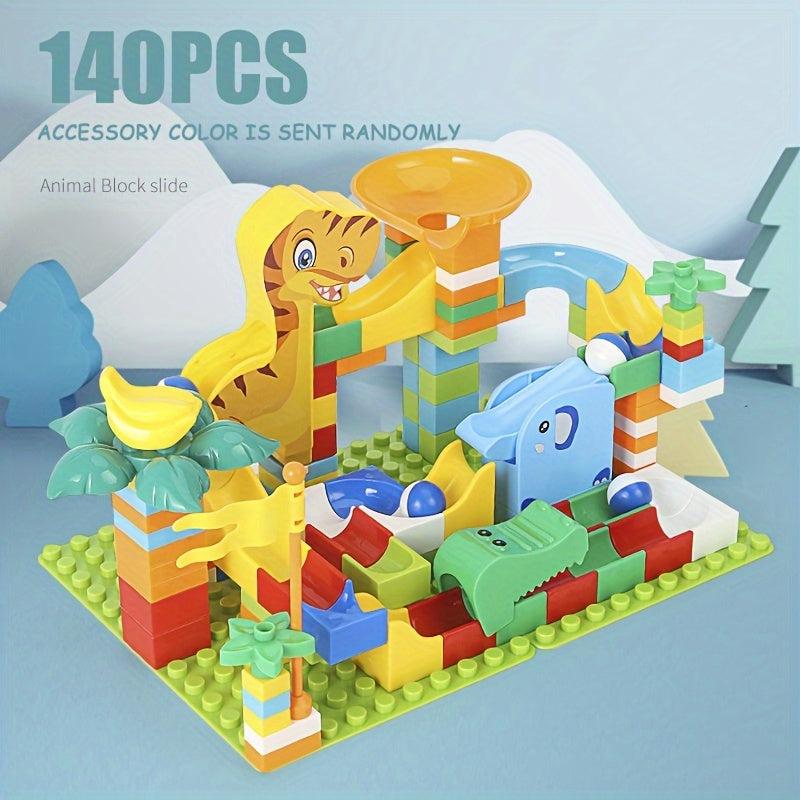 Pellet Building Blocks DIY Educational Toys Dinosaur Slide Assembly