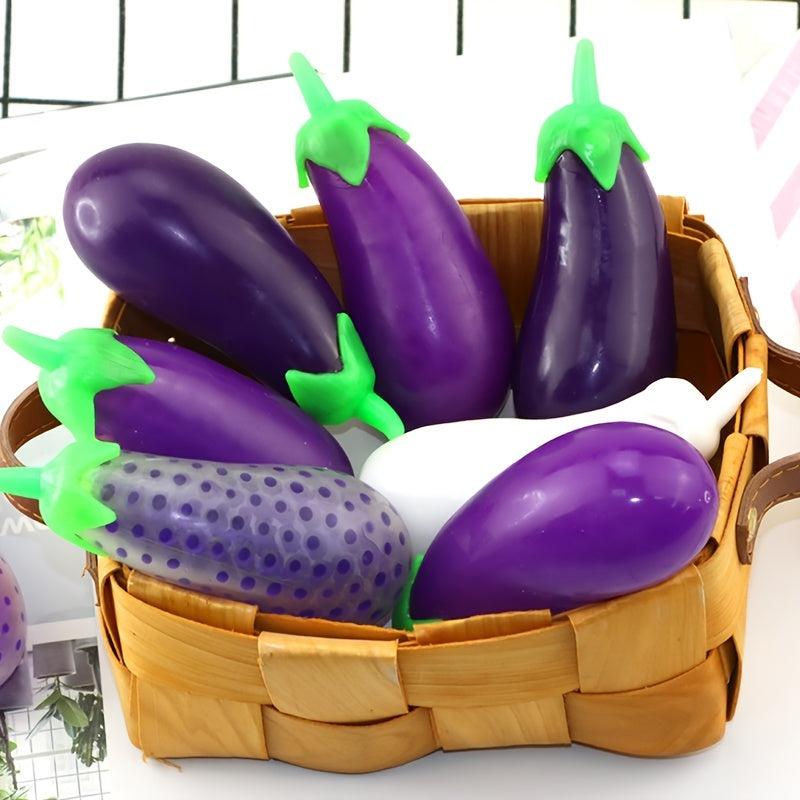 TPR Decompression Eggplant Fidget Toy for Kids - Stress Relief Soft Squeeze Toy