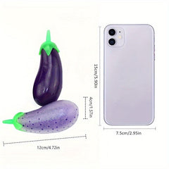 TPR Decompression Eggplant Fidget Toy for Kids - Stress Relief Soft Squeeze Toy