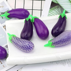 TPR Decompression Eggplant Fidget Toy for Kids - Stress Relief Soft Squeeze Toy