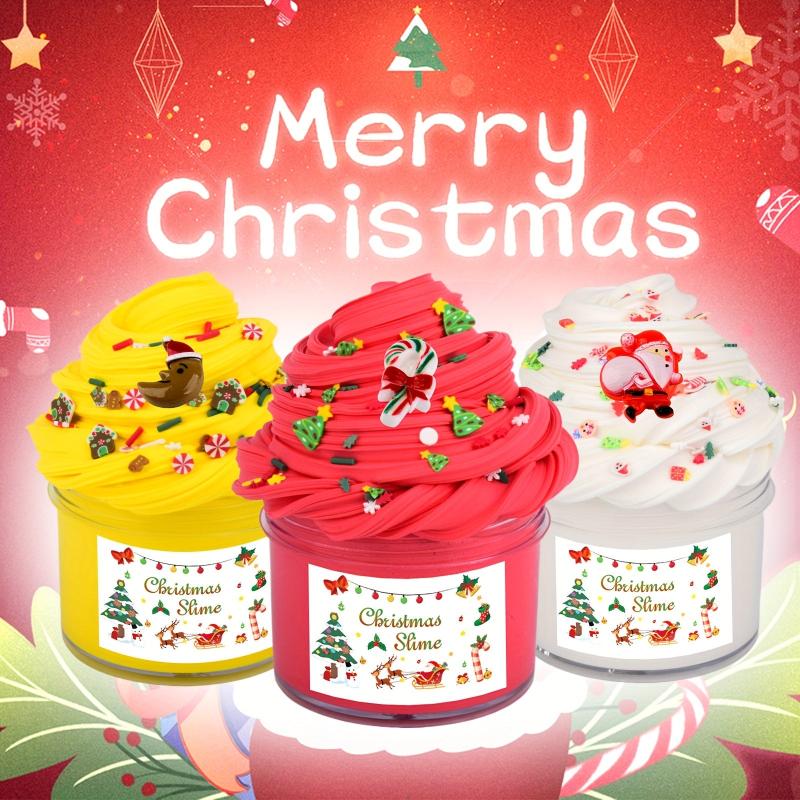Christmas Butter Slime Kit Stress Relief Toy Soft Party Favors DIY Slime