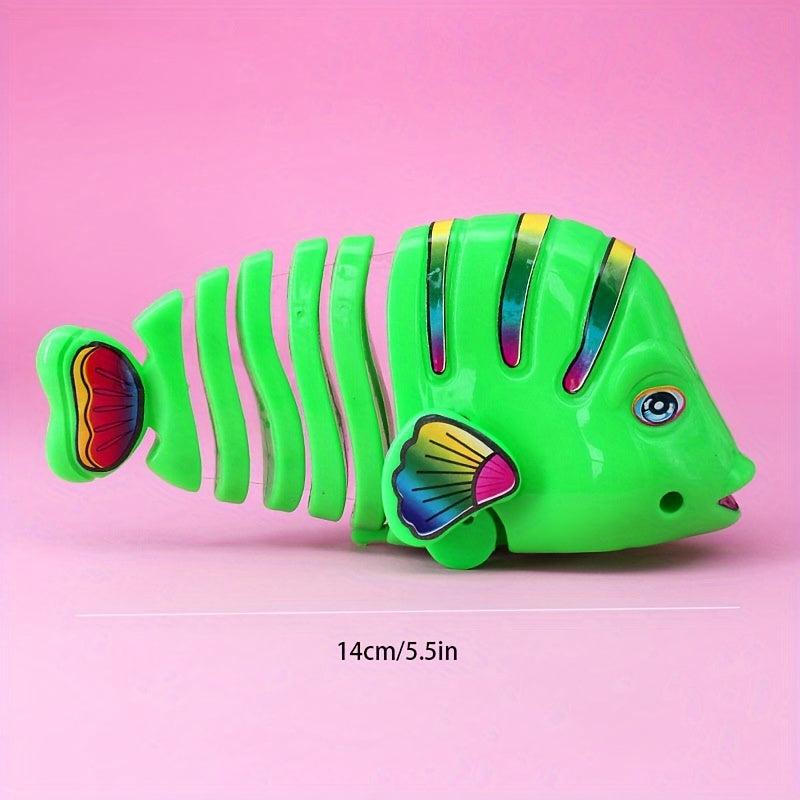Clockwork Swinging Cartoon Fish Toy Wind Up Bath Water Toy Random