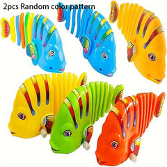 Clockwork Swinging Cartoon Fish Toy Wind Up Bath Water Toy Random