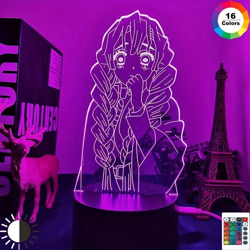 3D Anime LED Night Light for Bedroom Decoration, Manga Room Decor