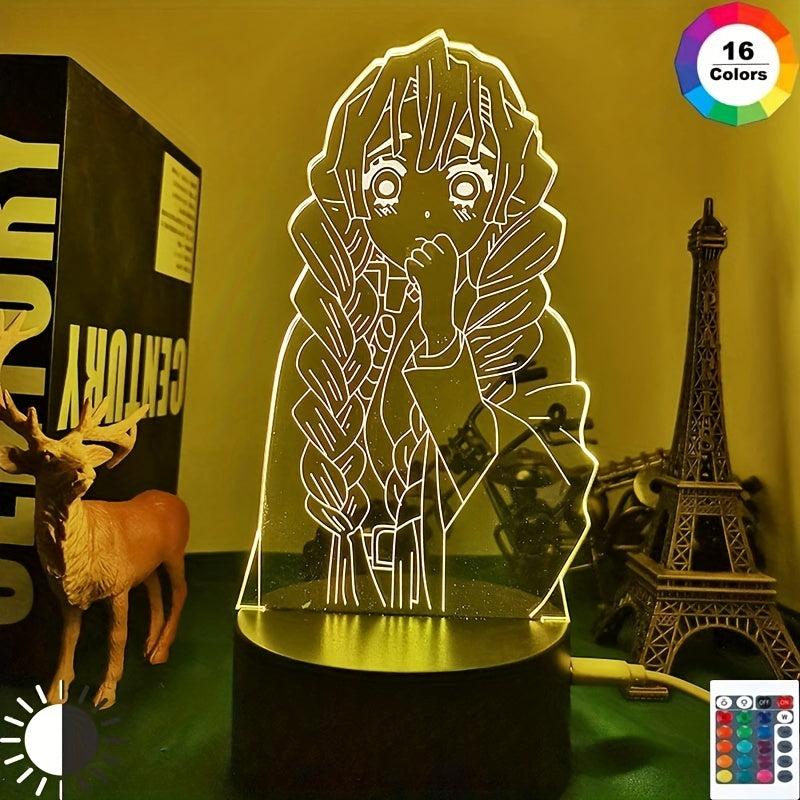 3D Anime LED Night Light for Bedroom Decoration, Manga Room Decor