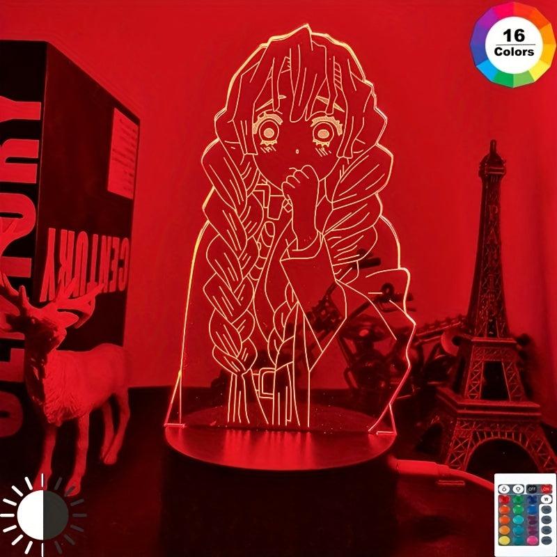 3D Anime LED Night Light for Bedroom Decoration, Manga Room Decor