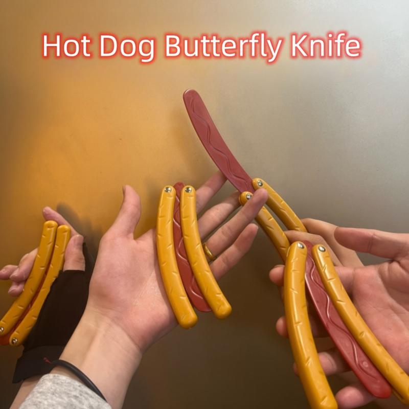 Dog Butterfly Decompression Toy Hot Dog Wheat Door Toy Spinner Training