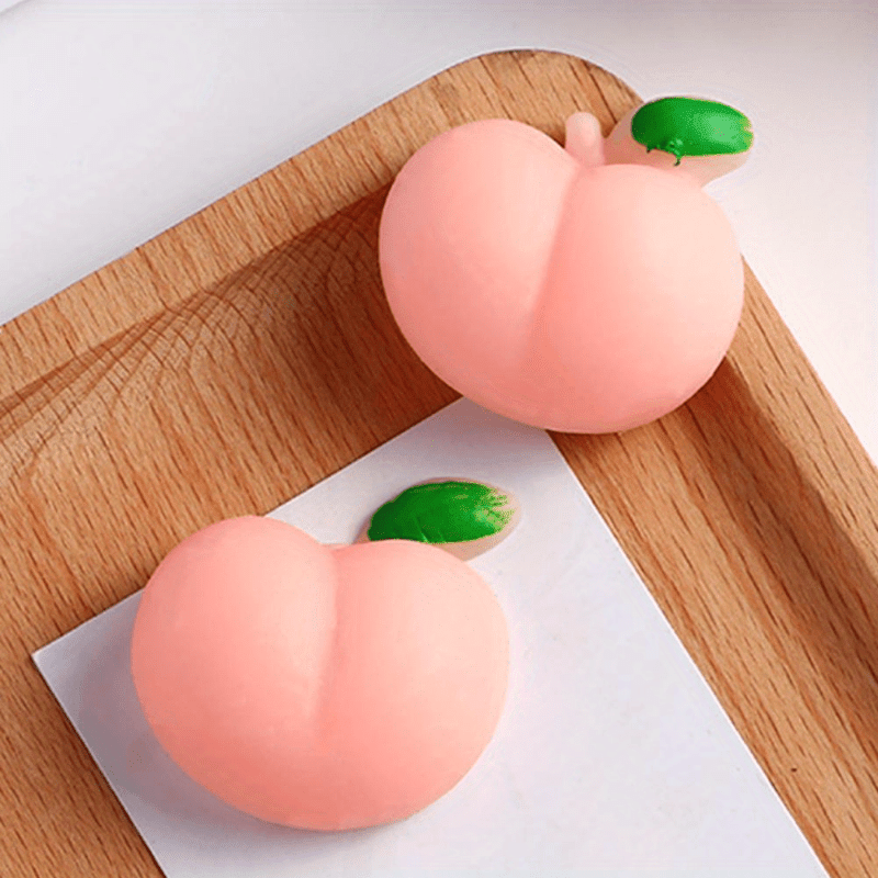 Peach Elastic Decompression Cell Phone Case Finger Toy
