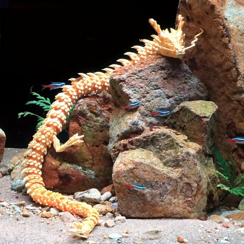 62inch 3D Printed Dragon Fish Tank Ornament Model Home Office Decoration