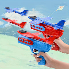 Kids Airplane Launcher Toy Foam Launch Aircraft Fun Outdoor Flying Toy