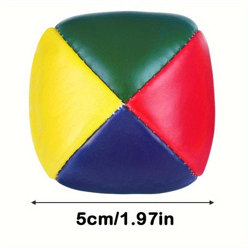 6pcs Multicolor PU Circus Juggling Balls with 4 Panels Designs