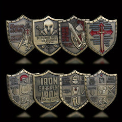 4pcs Army Of God Shields Military Collection Badges Fencing Equipment