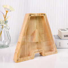 Creative Wooden English Letter Piggy Bank Toy Decor Handicraft