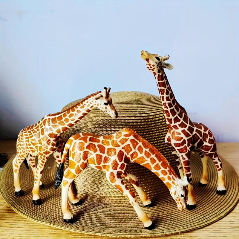 Ultra Realistic Giraffe Family Figures Plastic Animal Toys