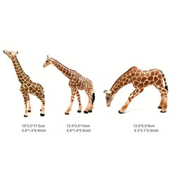 Ultra Realistic Giraffe Family Figures Plastic Animal Toys
