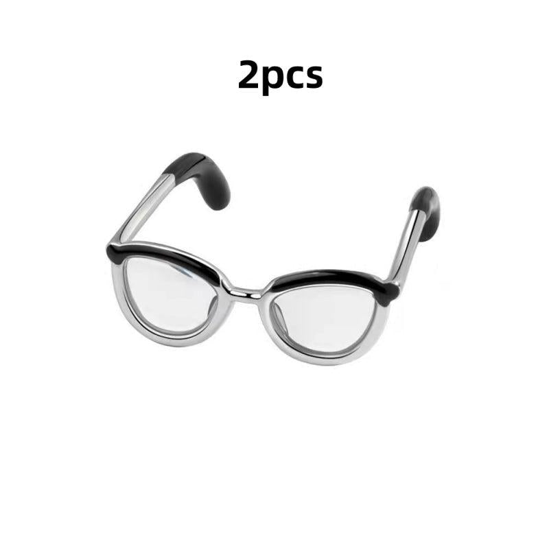 2pcs Creative Toy Eyewear Ring Adjustable Enamel Coloring Ring