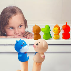10pcs Rubber Animal Finger Puppets for Toddlers - Party Toys for Kids & Adults