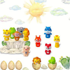 10pcs Rubber Animal Finger Puppets for Toddlers - Party Toys for Kids & Adults