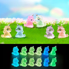 6pcs Unicorns Luminous Micro Landscape DIY Decorations