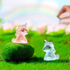 6pcs Unicorns Luminous Micro Landscape DIY Decorations