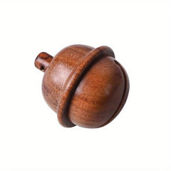 Flower Pear Wood Carved Keychain Pendant Necklace