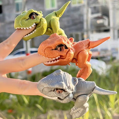 Dino Finger Puppet Toy Tyrannosaurus Model w/ Movable Joint