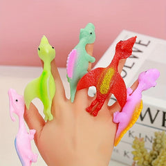 Dinosaur Finger Slingshot Toy Set - Stress Relief Fun & Practice Toys