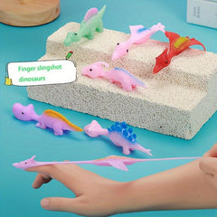 Dinosaur Finger Slingshot Toy Set - Stress Relief Fun & Practice Toys