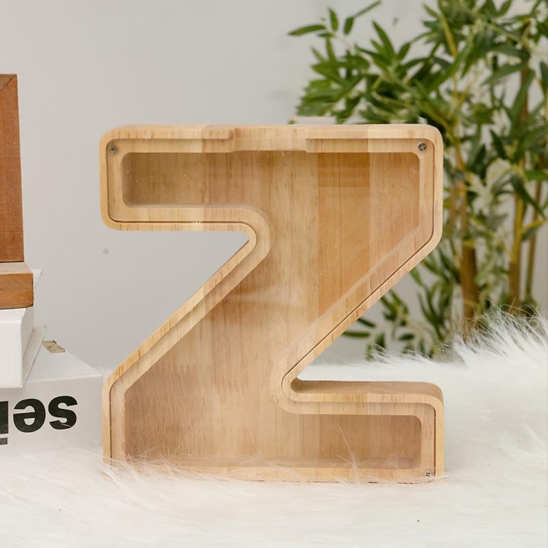 Wooden Letter Piggy Bank for Kids