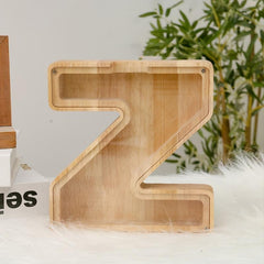 Wooden Letter Piggy Bank for Kids