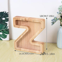 Wooden Letter Piggy Bank for Kids