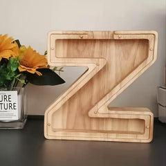 Wooden Letter Piggy Bank for Kids
