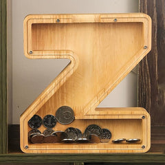Wooden Letter Piggy Bank for Kids