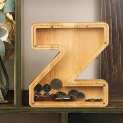 Wooden Letter Piggy Bank for Kids