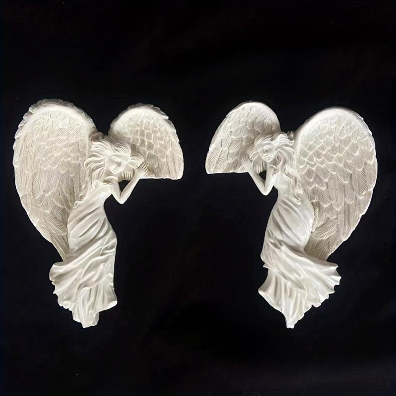 Angel Wings Hanging Ornament Outdoor Door Frame Decoration Pendant Resin