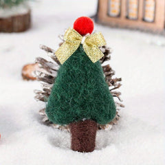 Golden Bow Christmas Tree Ornaments Scene Decoration
