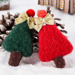 Golden Bow Christmas Tree Ornaments Scene Decoration