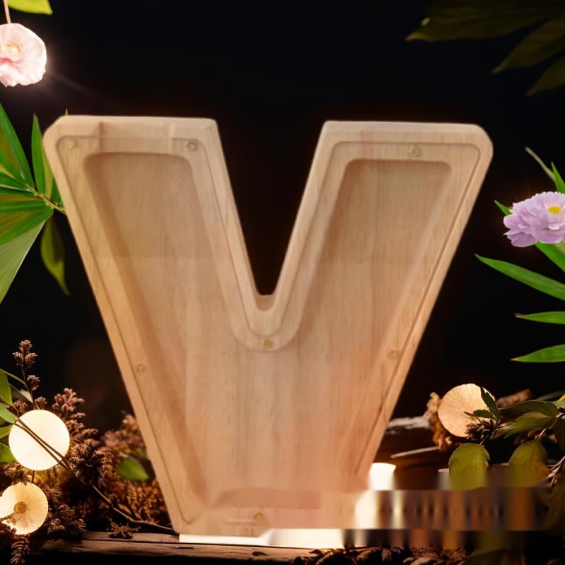 Wooden Letter Piggy Bank Wedding Decoration English Crafts Home Decor