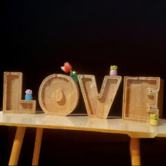 Wooden Letter Piggy Bank Wedding Decoration English Crafts Home Decor