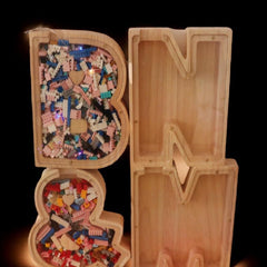 Wooden Letter Piggy Bank Wedding Decoration English Crafts Home Decor