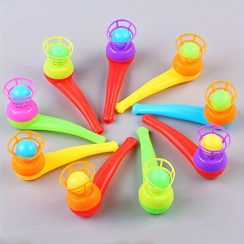 10pcs Pipe-shaped Floating Blowing Balls for Kids Parties, Christmas, Halloween