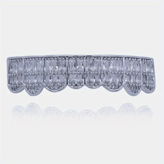 18K Unisex Teeth Grillz with CZ Stones - Men & Women