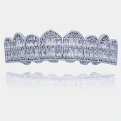 18K Unisex Teeth Grillz with CZ Stones - Men & Women