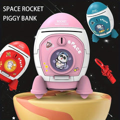 Kids' Space Rocket Piggy Bank Toy for Saving Money